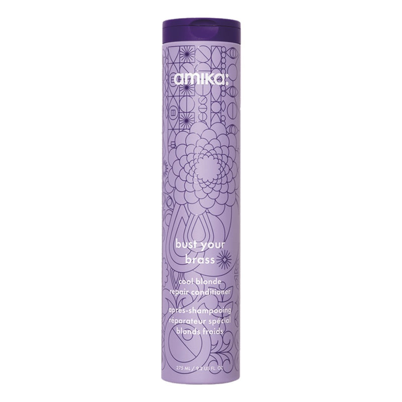 Amika Bust Your Brass Cool Blonde Repair Conditioner 275ml אמיקה מרכך סילבר לשיער בלונדי
