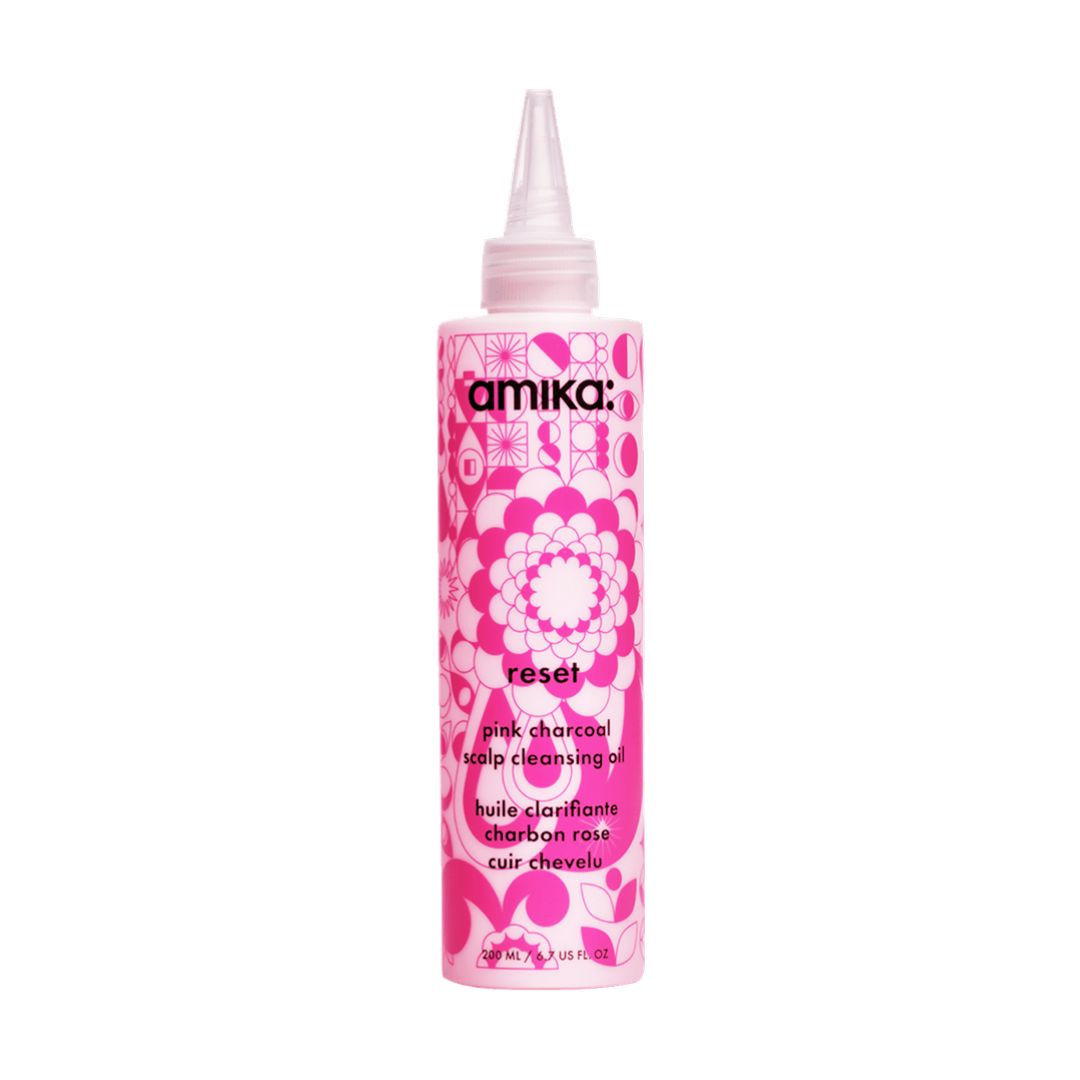 Amika Reset Clean Oil 200ml אמיקה שמן ניקוי לקרקפת מכיל פילינג חימר ורוד ופחם עץ