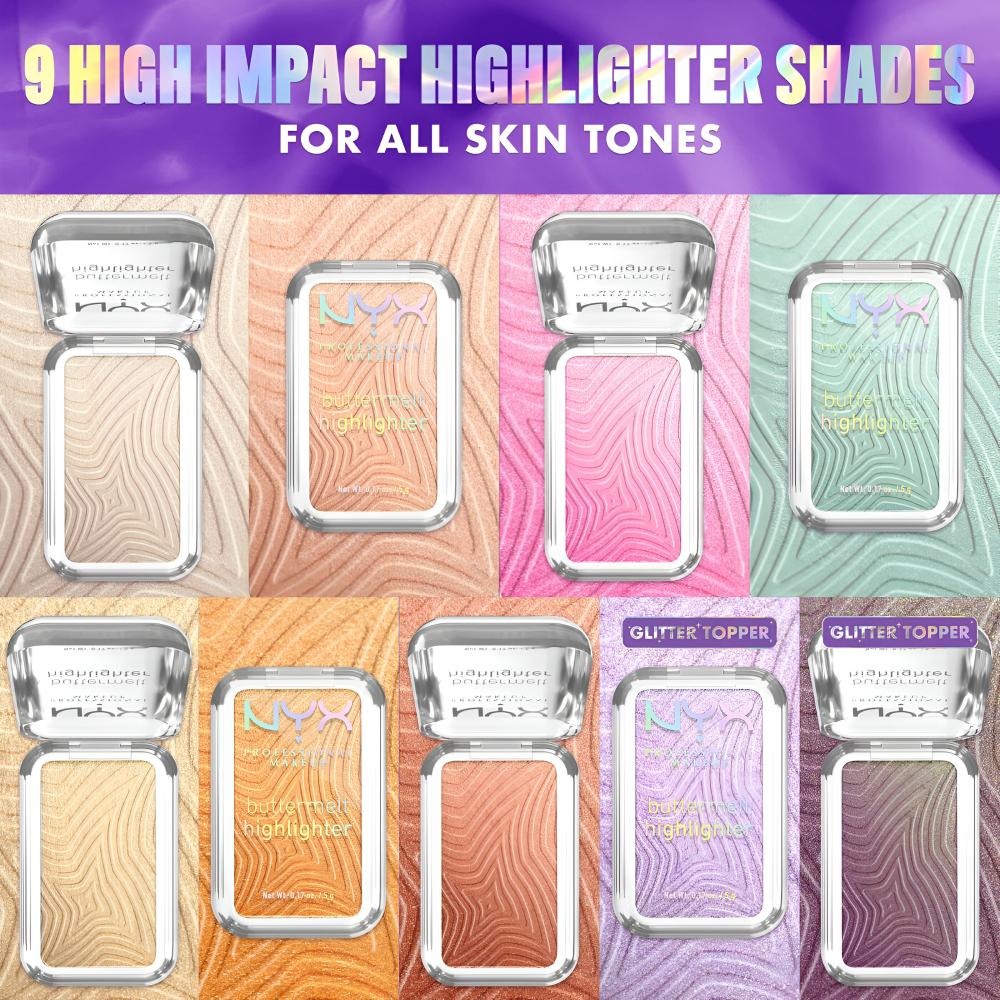 NYX Professional Makeup Buttermelt Highlighter ניקס שימר במרקם חמאתי