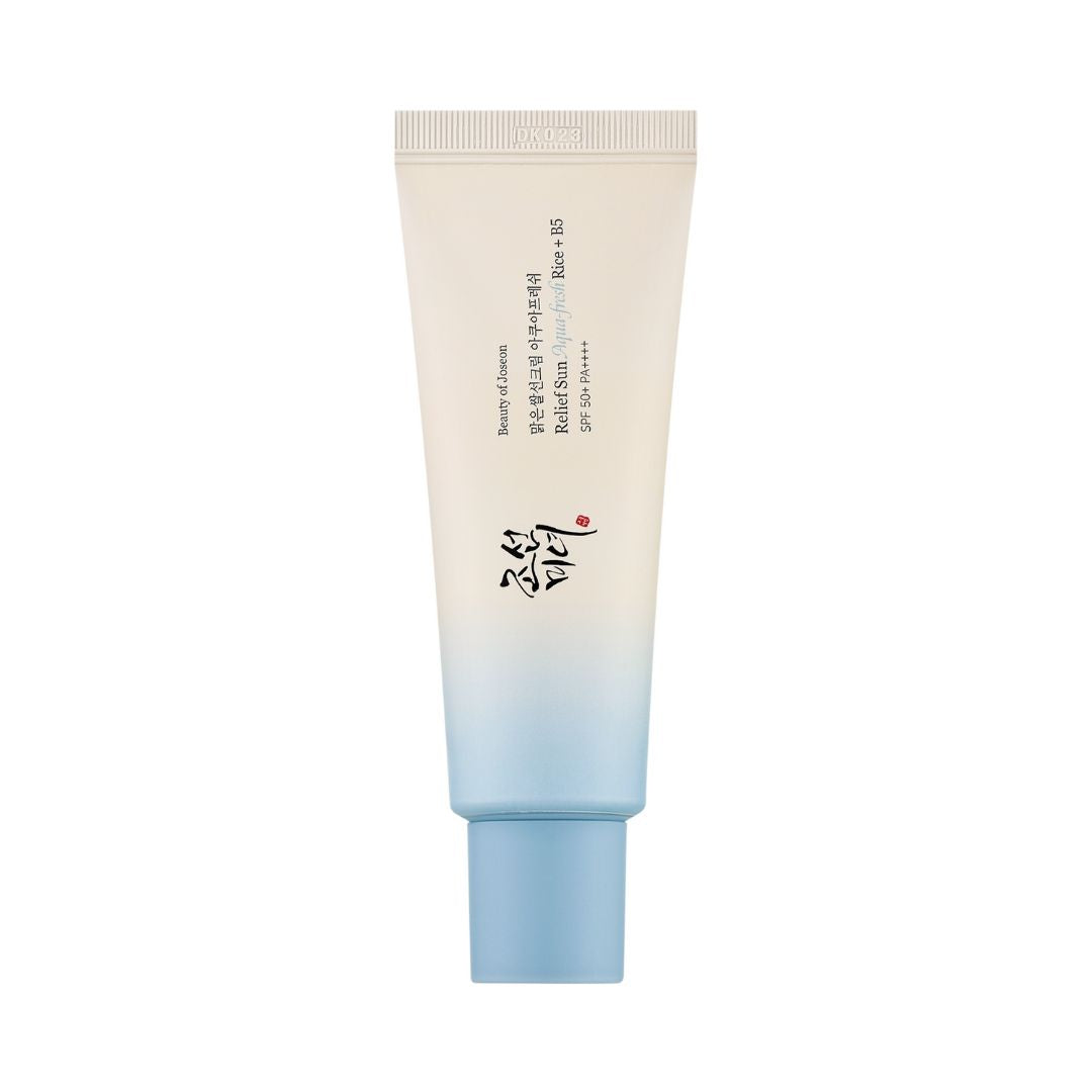 Beauty of Joseon Relief Sun Aqua Fresh Rice & B5 Sunscreen SPF 50 B5 תחליב הגנה לפנים עם תמצית אורז וויטמין