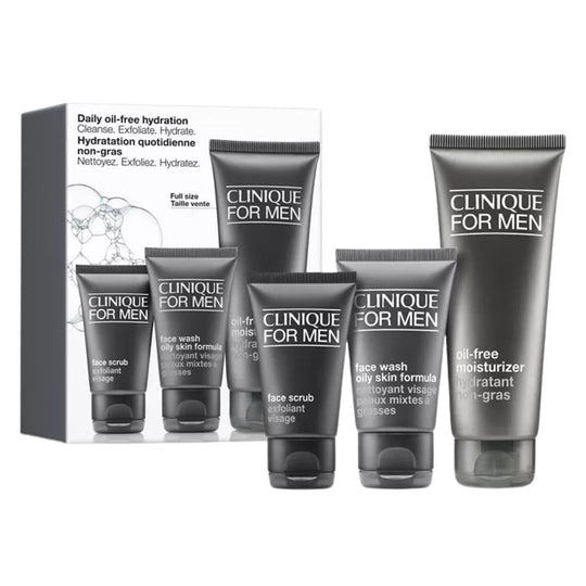 for Men Daily Oil-Free Hydration: Skincare Gift Set קליניק מארז טיפוח לגבר