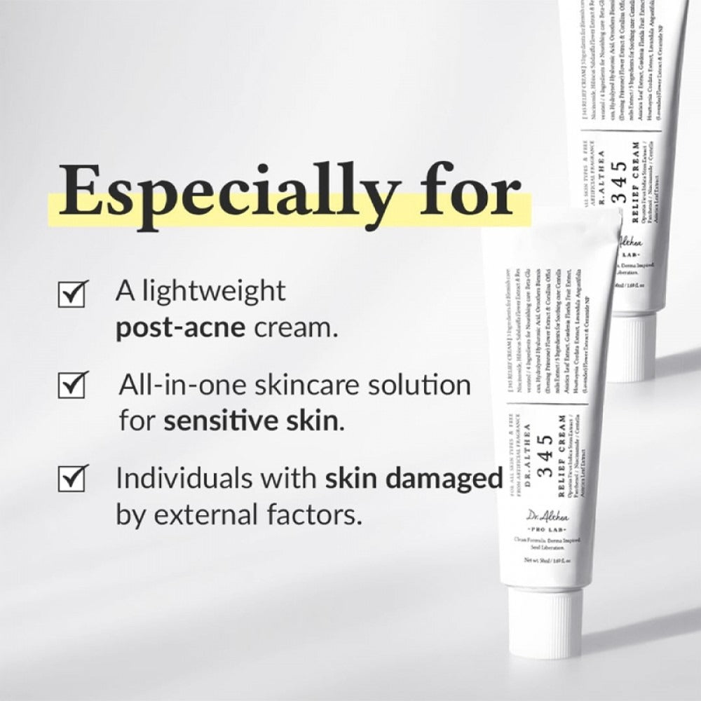 Dr.Althea 345 Relief Cream קרם טיפולי המשלב ניאצינאמיד