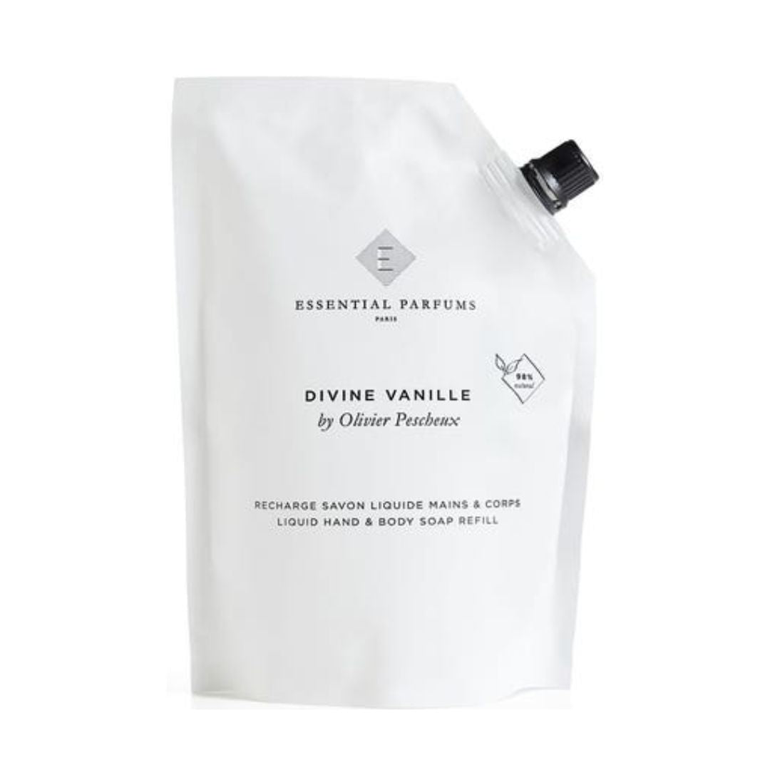 Essential Parfums Divine Vanille by Olivier Pescheux Liquid Soap Refill 500ml  מילוי סבון גוף וידיים אסנשיאל פרפיום