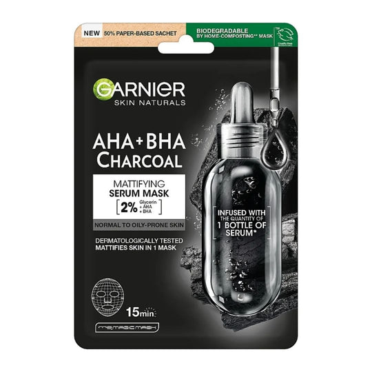 Garnier Black Tissue Black Charcoal Mask  גרנייר מסכת טישו פחם אצות שחורות