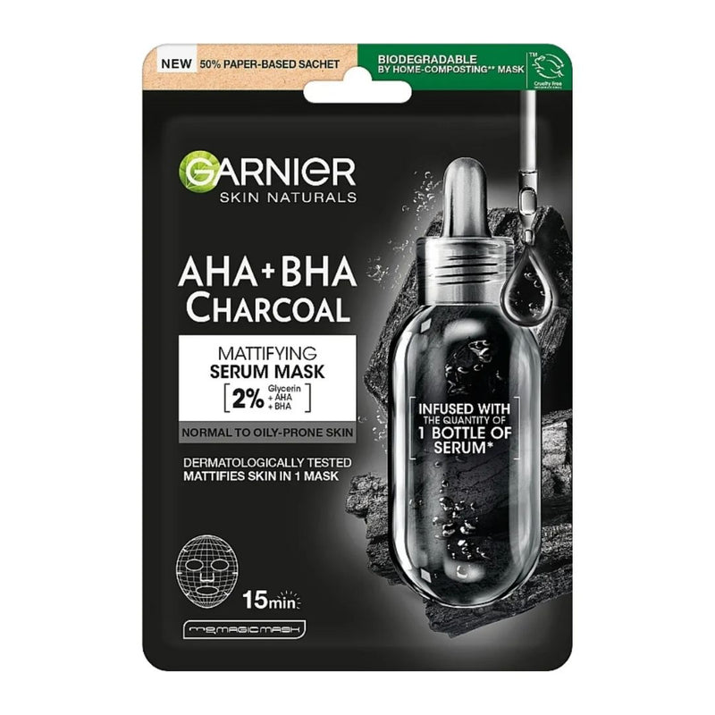 Garnier Black Tissue Black Charcoal Mask  גרנייר מסכת טישו פחם אצות שחורות