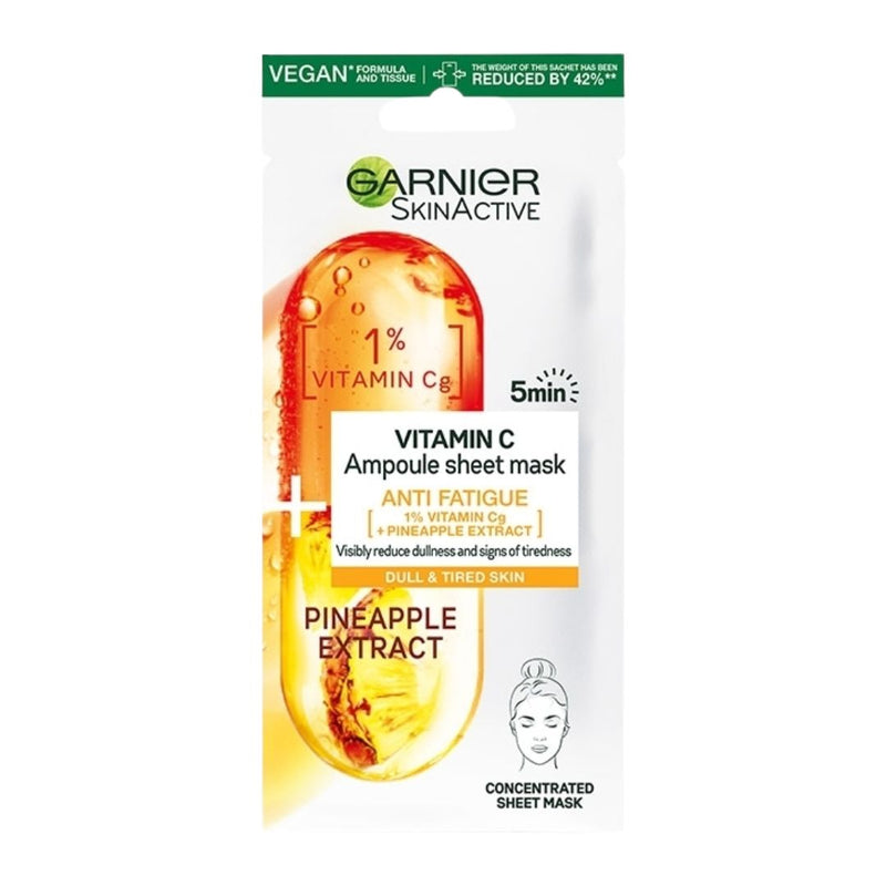 Garnier Pineapple Ampoule Sheet Mask גרנייה מסכת טישו אמפולה אננס צהוב
