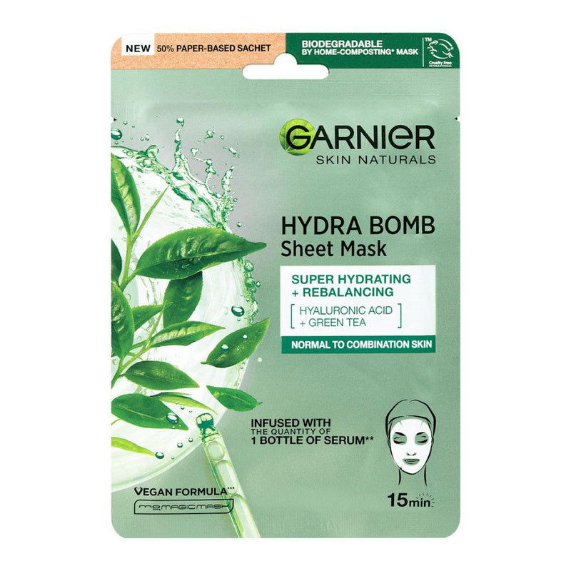 גרנייה Garnier Tissue Mask Green Tea Green  מסכה לפנים טישו מסק תה ירוק