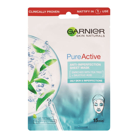 Garnier Pure Active Charcoal Sheet Mask גרנייה מסכת טישו פחם פיור אקטיב