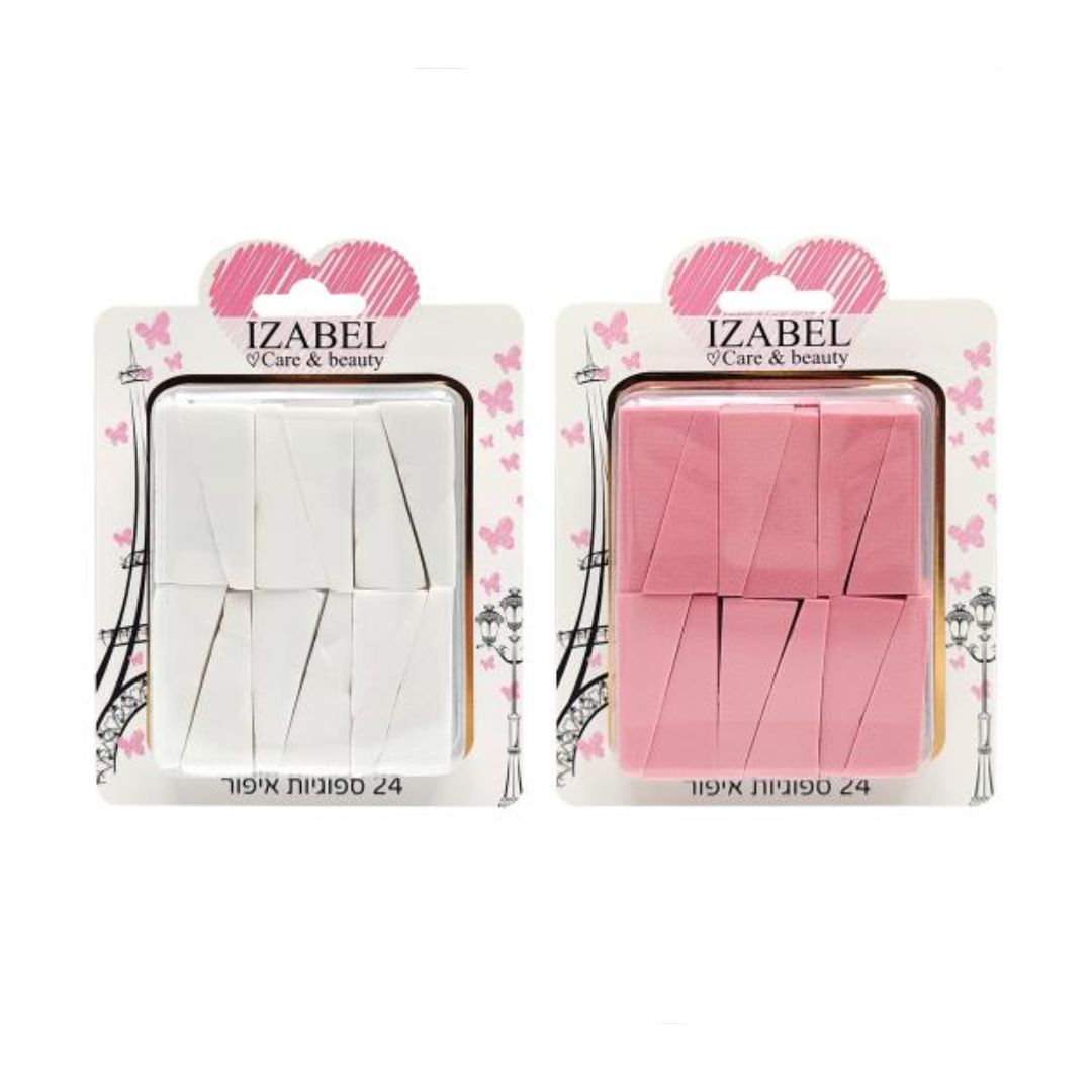 Izabel 24 Makeup Sponges Set איזבל מארז 24 ספוגיות איפור