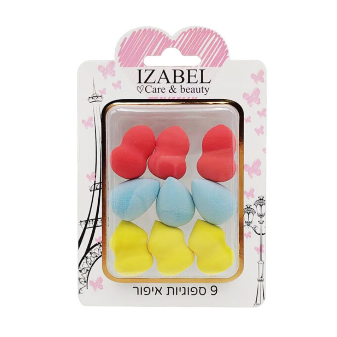 Izabel 9 Makeup Sponges Set איזבל מארז 9 ספוגיות איפור