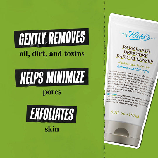 Kiehl's Rare Earth Deep Pore Exfoliating Daily Cleanser  קילס סבון פנים עם חימר לבן