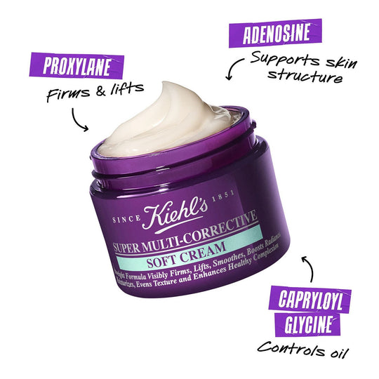 Kiehl's  Super Multi Corrective Soft Cream קילס קרם לחות אנטי אייג'ינג במרקם קליל