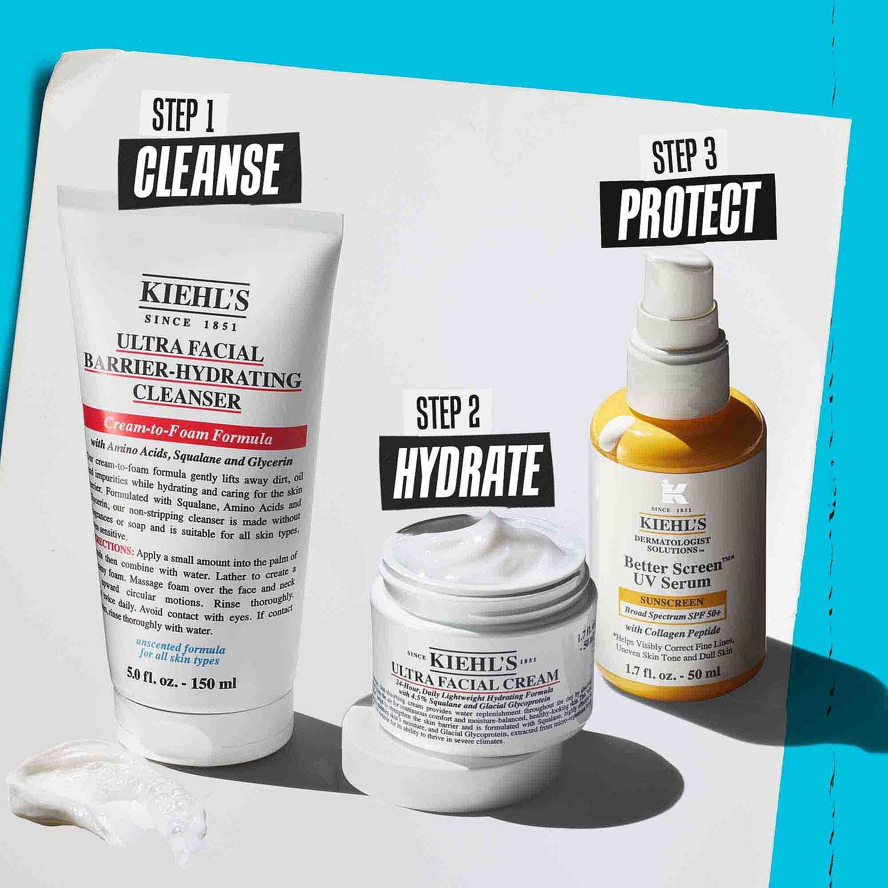 Kiehl's Ultra Facial Barrier Hydrating Cleanser קילס סבון פנים לניקוי הפנים והסרת איפור