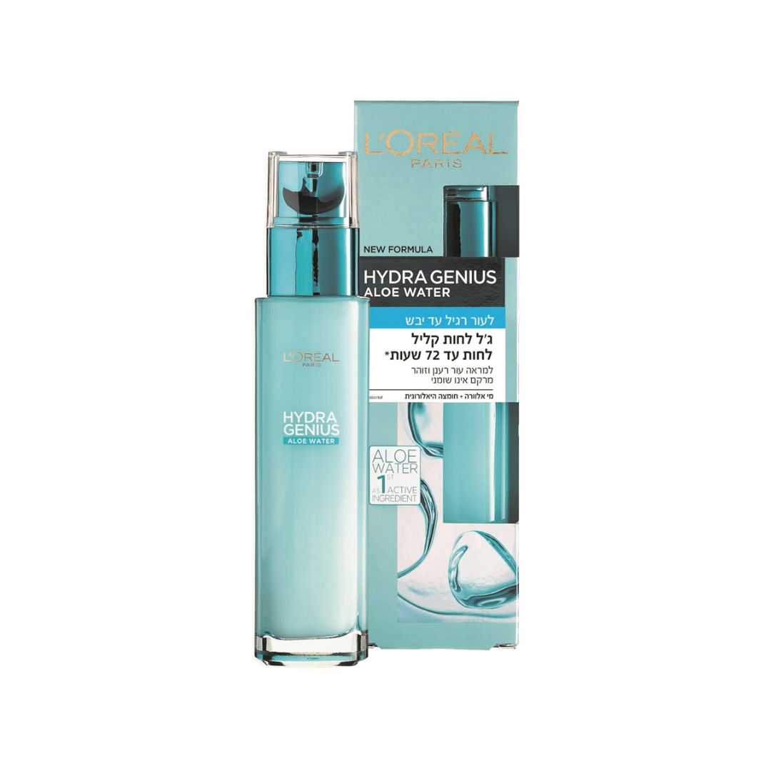 L'Oreal Paris Hydra Genius Hyaluronic לוריאל ג'ל לחות לפנים הידרה ג'ינייס לעור רגיל עד יבש