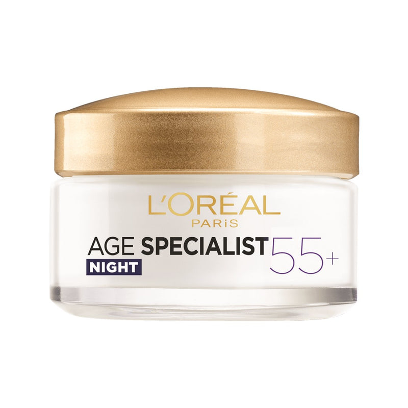 L'Oreal Paris Age Specialist Anti Wrinkle Restoring Night Cream לוריאל אייג' ספשיאליסט קרם לילה +55