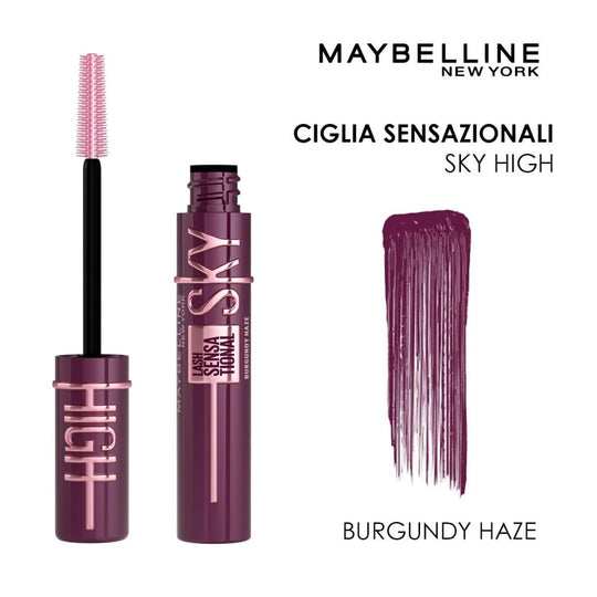 Maybelline mascara sky high burgundy מייבלין מסקרה סקיי היי בגוון בורגונדי