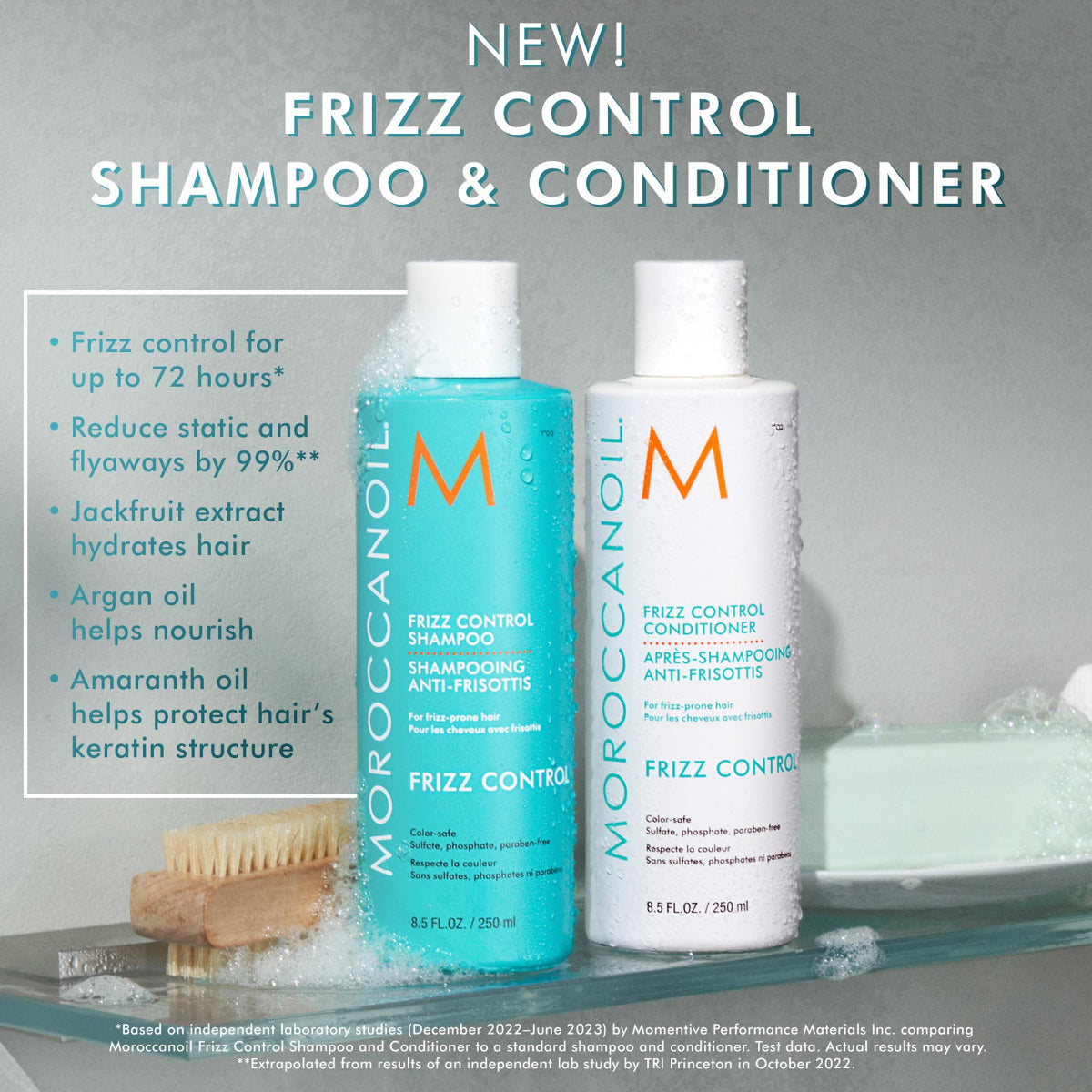 Moroccanoil Duo Frizz Shampoo and Conditioner מרוקן אויל מארז שמפו ומרכך לנטרול קירזול