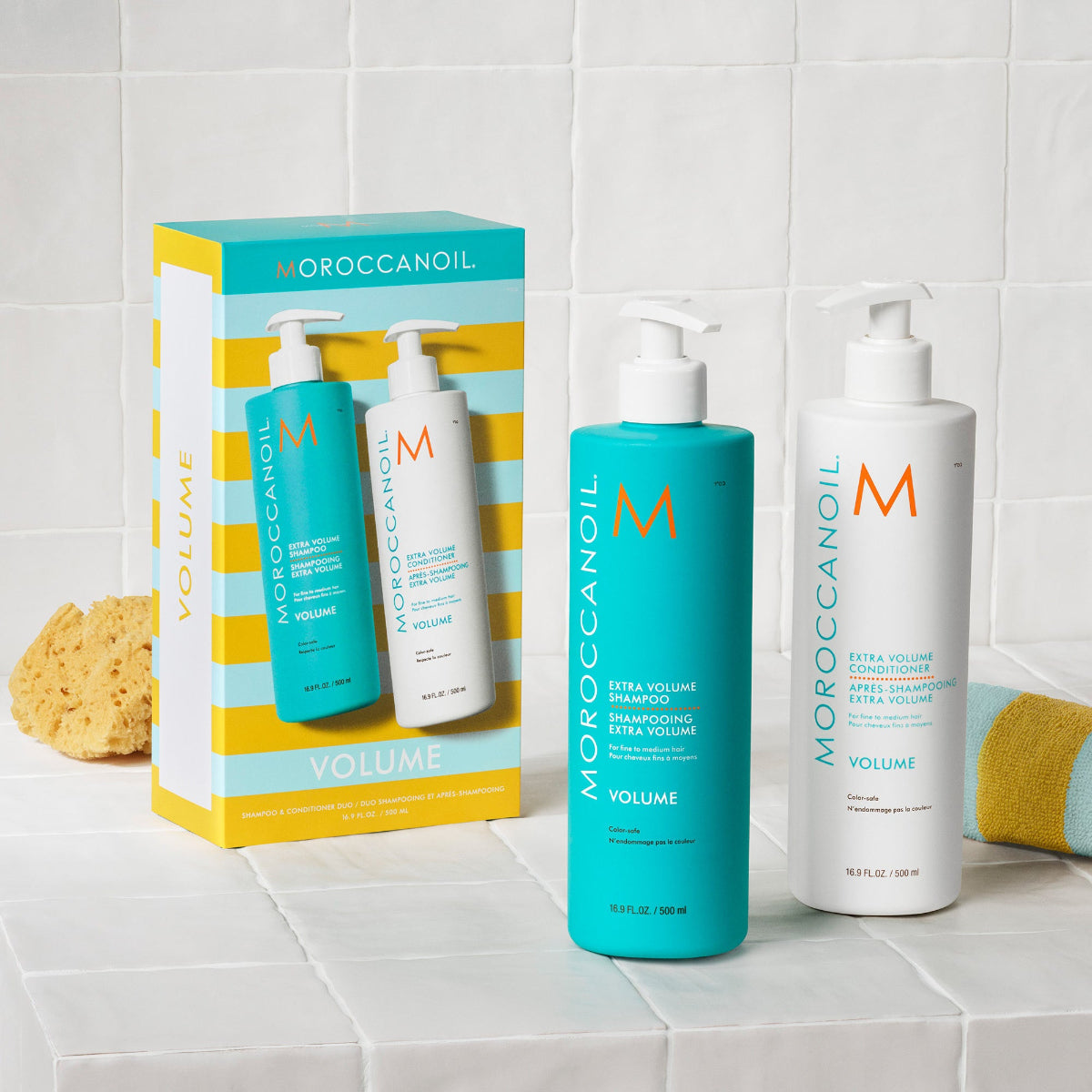 Moroccanoil Duo Volume Shampoo and Conditioner מרוקן אויל מארז שמפו ומרכך להענקת נפח