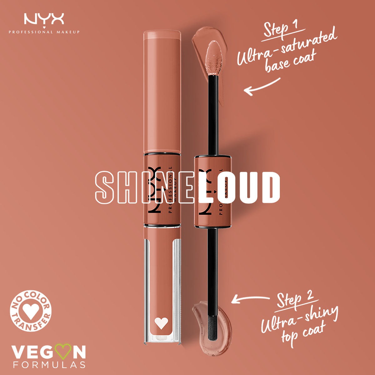 NYX Professional Shine Loud ניקס שפתון נוזלי שיין לאוד דו צדדי
