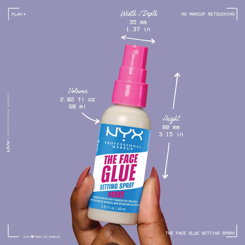 NYX Professional The Face Glue Setting Spray ניקס ספריי מקבע איפור פייס גלו עד 24 שעות