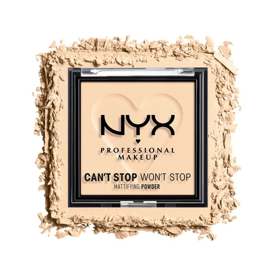 NYX Professional Makeup Can't Stop Won't Stop Mattifying Powder ניקס פודרה דחוסה