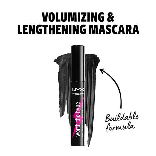 NYX Professional Makeup Worth The Hype Mascara ניקס מסקרה וורס זה הייפ למראה ריסים ארוכים ומלאים נפח