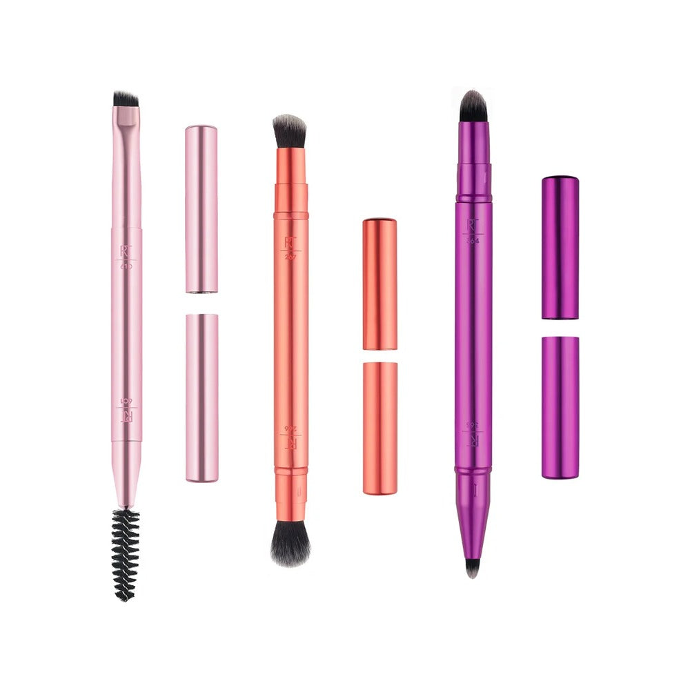 Real Techniques Double Time Retractable Brush Set ריל טכניקס סט מברשות דאבל טיים רטרסבל