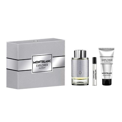 Mont Blanc - Explorer Platinum 3PCS EDP For Men 100ML + SG 100ML + Mini 7.5ML-GLAM42