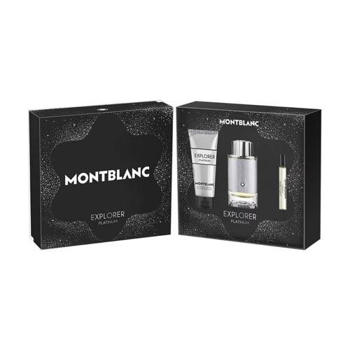 Mont Blanc - Explorer Platinum 3PCS EDP For Men 100ML + SG 100ML + Mini 7.5ML-GLAM42