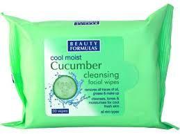 Beauty Formulas מגבוני ניקוי לעור הפנים מועשרים בתמציות מלפפונים ולחות-GLAM42