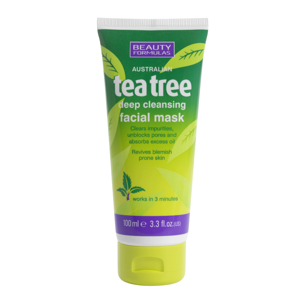 Beauty Formulas Tea Tree מסכת חימר לניקוי עמוק של הפנים - GLAM42