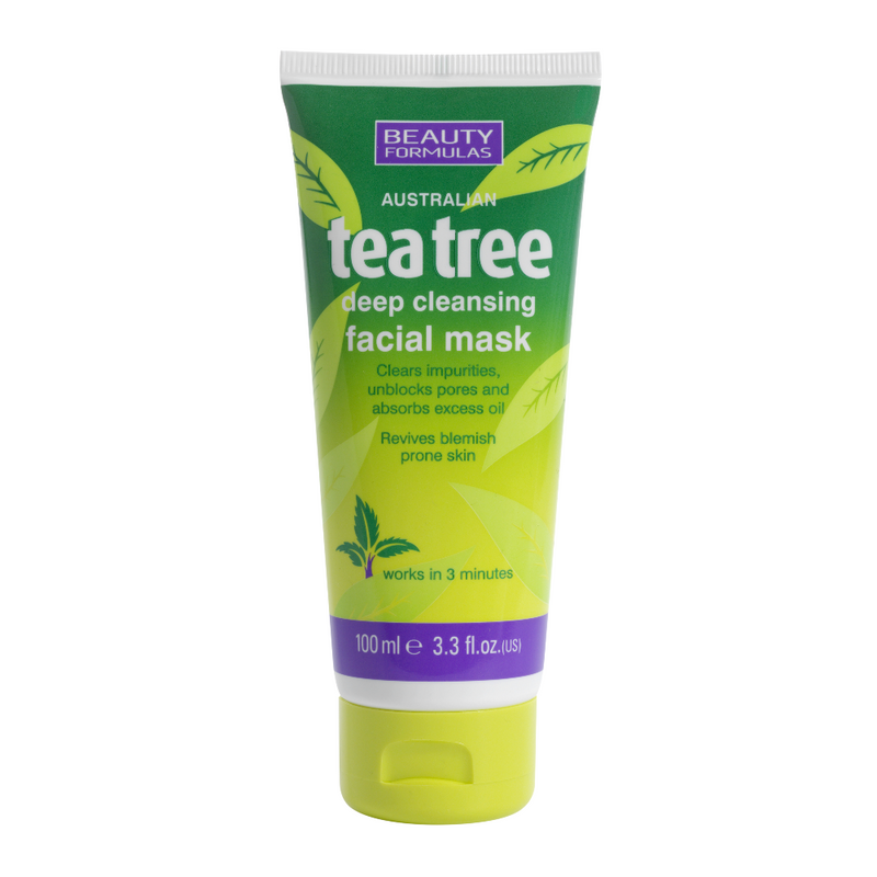 Beauty Formulas Tea Tree מסכת חימר לניקוי עמוק של הפנים - GLAM42
