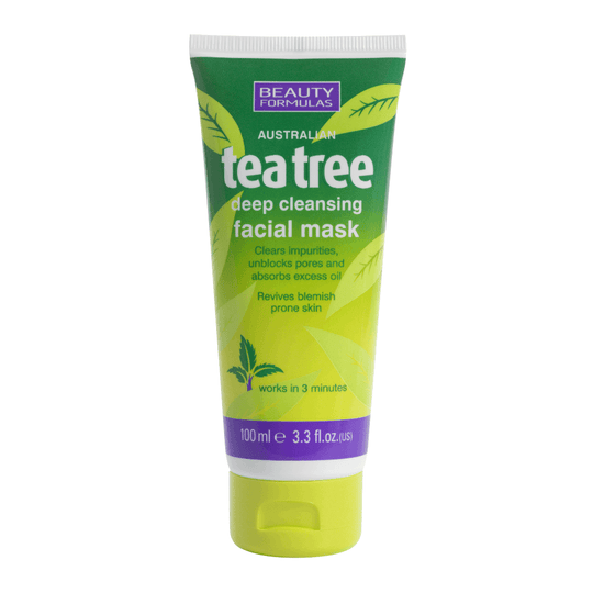 Beauty Formulas Tea Tree מסכת חימר לניקוי עמוק של הפנים-GLAM42