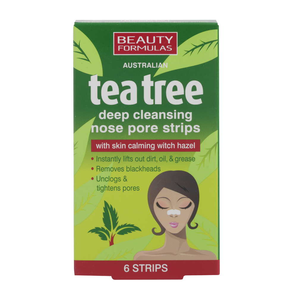 Beauty Formulas Tea Tree רצועות לניקוי והסרת שחורים מהאף - GLAM42