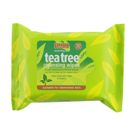 Beauty Formulas Tea Tree ביוטי פורמולס מגבונים לניקוי וטיהור הפנים-GLAM42