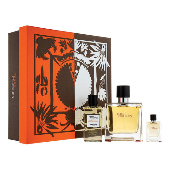 מארז בישום הרמס לגבר Hermes Terre D Hermes Pure Parfum 3 Item Set-GLAM42